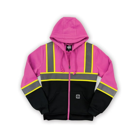 Buffalo Outdoors® Workwear Women's Hi Vis Safety Pink Hooded Sweatshirt, Pink S
