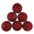 thumbnail image 1 of Buffalo Plaid Ball Plaid Wrap Ball Gingham Bowl Filler For Christmas Thanksgiving Holiday Farmhouse Home Party Decoration Favorites (6 Count, 2.75 Inches), 1 of 5