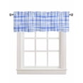 thumbnail image 1 of Buffalo Plaid Blue Linen Curtain Valance for Bedroom/Bathroom/Kitchen/Office/Living/Dining Room Window,Farmhouse Country Checkered Lattice Rod Pocket Topper Decorative Cafe Drapes Panel 54"x18", 1 of 6