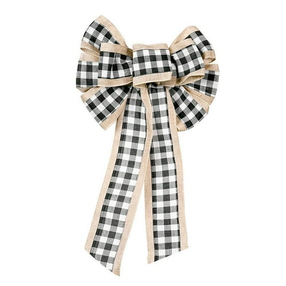 Buffalo Plaid Bow, Wreath Bow Fall Bow for Thanksgiving, Fall, Christmas, Front Door Wreath, Tree Topper, Home Indoor Outdoor Decorations