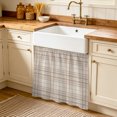 thumbnail image 1 of Buffalo Plaid Cabinet Curtains 35"W x 35"L, Sand Beige Cream Farmhouse Gingham Striped Sink Skirt for Bathroom Vanity Kitchen Self Adhesive, Dust-Proof Privacy Curtain for Shelves Closet Laundry Room, 1 of 9