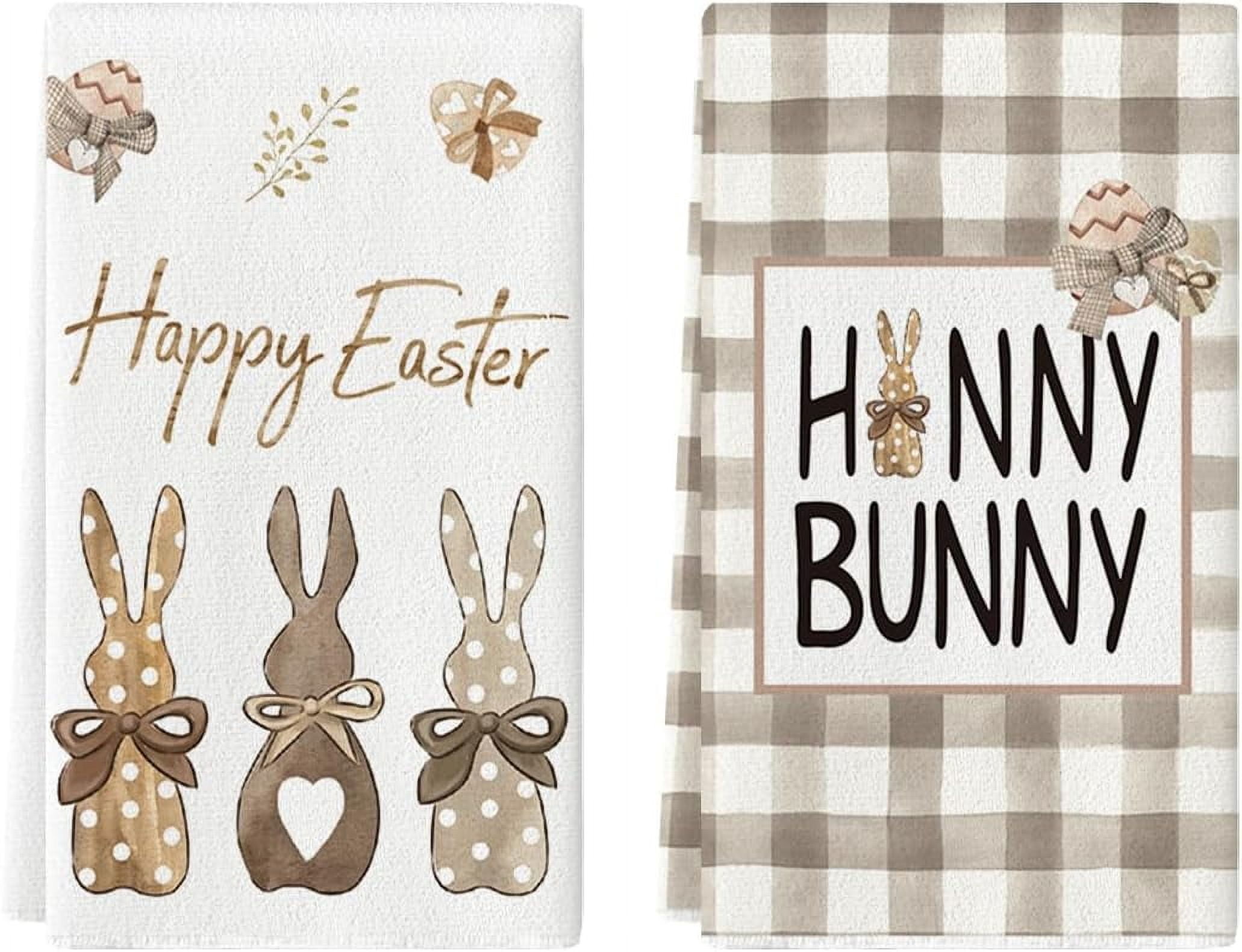 Buffalo Plaid Carrots Wood Rabbit Hunny Bunny Happy Easter Kitchen ...