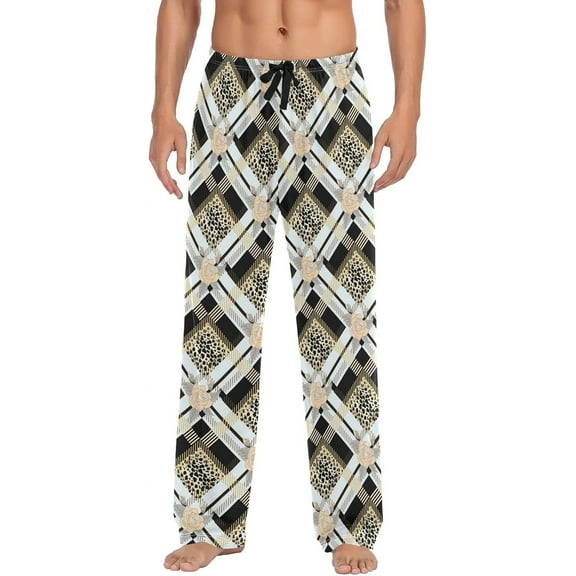 Buffalo Plaid Check Blue Green Pajama Pants Mens Lounge Pants Casual Men Pajama Bottoms