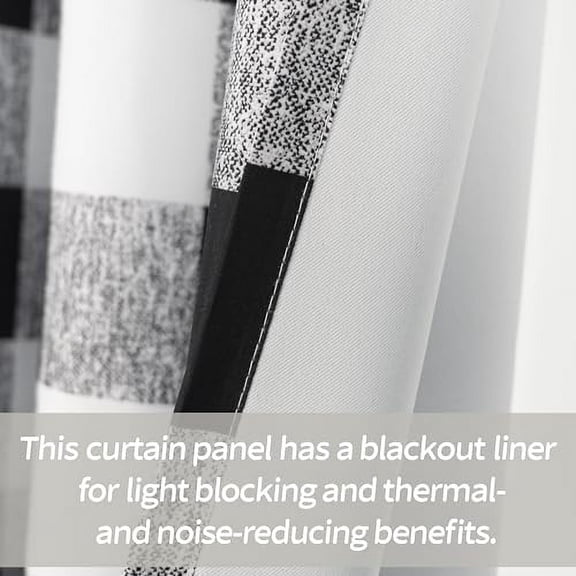 Buffalo Plaid Check Curtains Blackout Room Darkening Thermal Insulated Black and White Buffalo Checkered Window Drapes for Farmhouse Bedroom Living Room Grommet Curtain 2 Panels 84 Inch Long