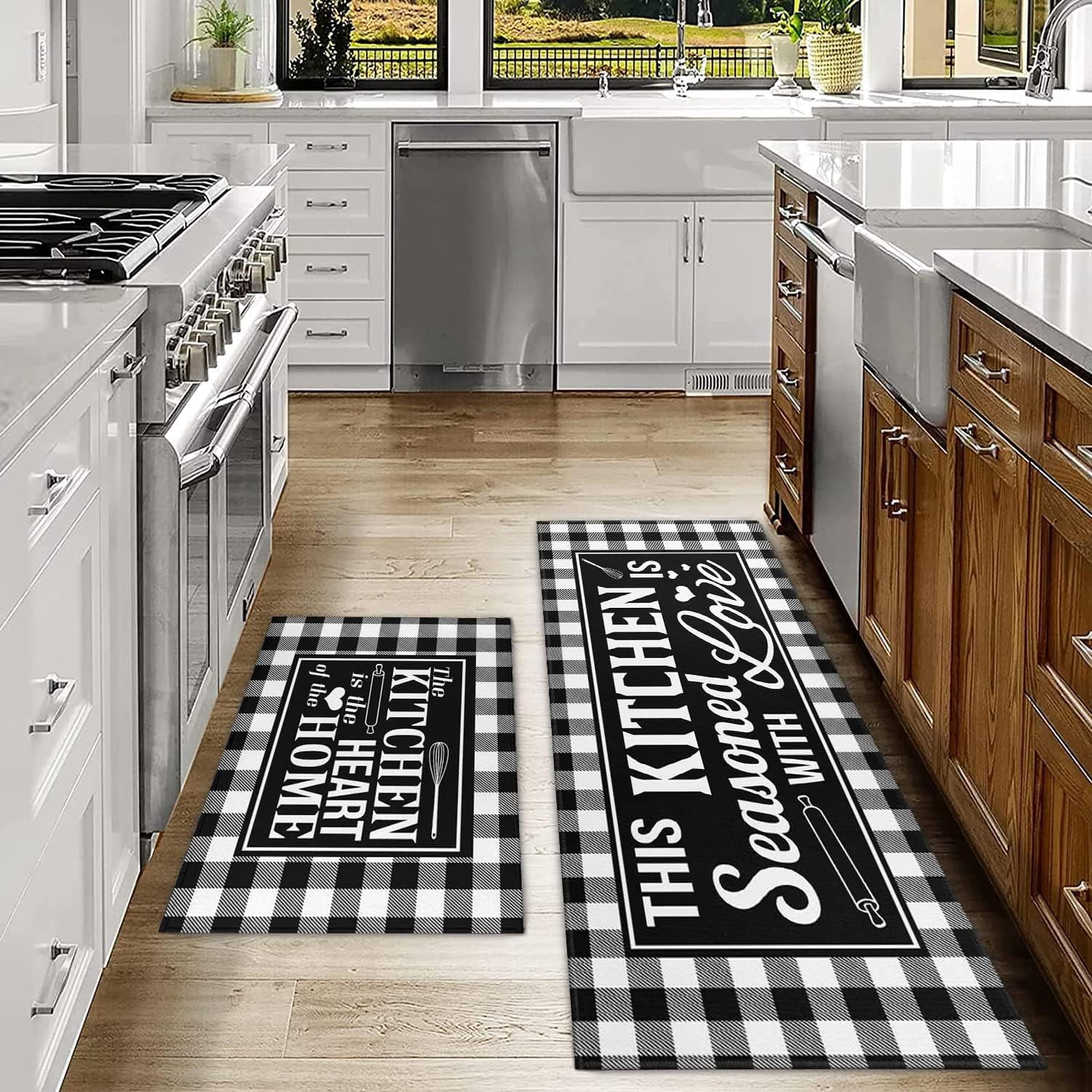 Buffalo Plaid Kitchen Rug