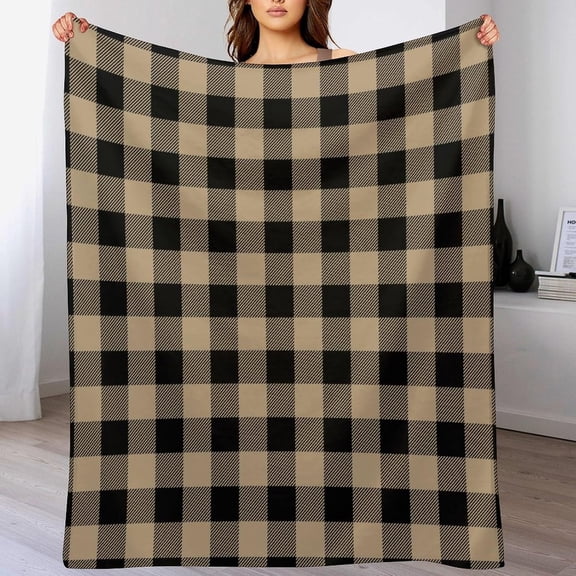 Buffalo Plaid Check Throw Blanket Black Buffalo Checkered Blankets for Sofa Bed Couch Chair Or Dorm 40"x50"