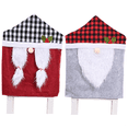thumbnail image 1 of Buffalo Plaid Christmas Chair Covers Set of 2 Black and Red Snowman Santa Chair Back Covers Fabric Christmas Chair Slipcovers for Xmas Kitchen Dining Room Decor, 1 of 6