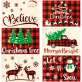 thumbnail image 1 of Buffalo Plaid Christmas Placemats - 6Pcs Merry and Bright Buffalo Plaid Christmas Placemats Winter Snowflake Xmas Tree Table Mats Washable Place Mat Home Dining Table Decor,12 x 18 Inch, 1 of 5