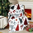 thumbnail image 1 of Buffalo Plaid Christmas Tree Blanket Flannel Christmas Throw Blanket Xmas Red Black Colorful Trees Snowflake Farmhouse Decoration Gifts for Couch Bed Sofa Holiday 50" x 60", 1 of 6