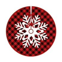 Taicans Buffalo Plaid Christmas Tree Skirt - 48" Velvet Plush Tree Skirt for Holiday Decor,Red Festive Xmas Tree Cover with Adjustable Fasteners,Easy to Clean & Store,for All Christmas Tree Sizes