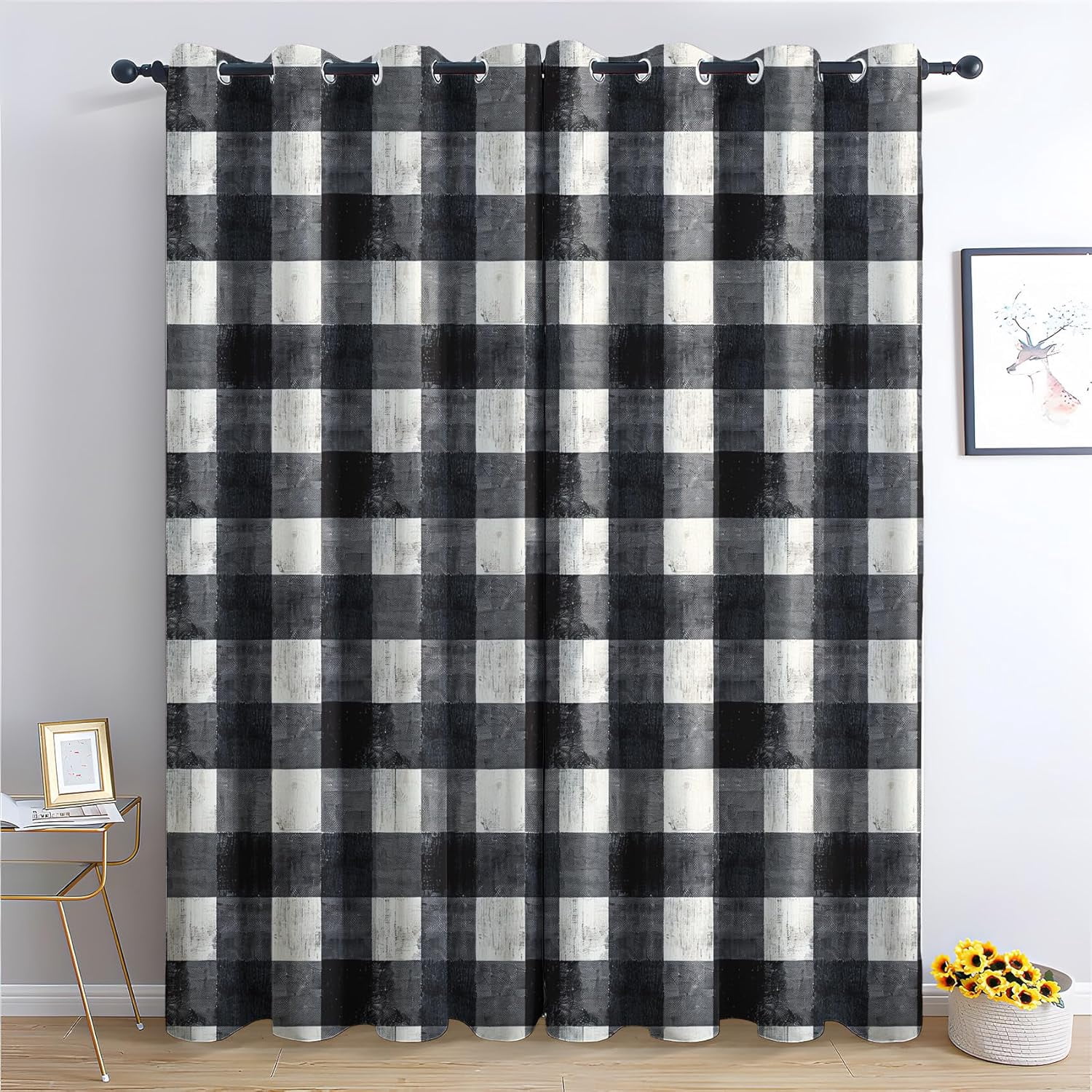 Buffalo Plaid Curtains For Bedroom Living Room, Gingham Blackout ...
