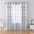 thumbnail image 1 of Buffalo Plaid Curtains Linen Checked Curtain Drapes Semi-Sheer Rustic Window Treatment Sets Farmhouse Panels for Living Room Bedroom Kitchen French Door, 52" W x 95" L,Grey,2 Panels, 1 of 7
