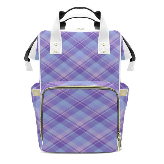 Buffalo Plaid Diaper Backpack – Large Capacity, Insulated Baby Bottle Pocket, Multifunctional Mommy Bag for Boys & Girls