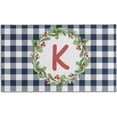 thumbnail image 1 of Buffalo Plaid Doormat Non-Slip Absorbent Resist Dirt Wreath Front Door Mat Machine Washable Letter K Welcome Mats Outdoor Inside Floor Rugs for Entryway 30" X 17", 1 of 6
