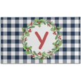 thumbnail image 1 of Buffalo Plaid Doormat Non-Slip Absorbent Resist Dirt Wreath Front Door Mat Machine Washable Letter Y Welcome Mats Outdoor Inside Floor Rugs for Entryway 30" X 17", 1 of 6