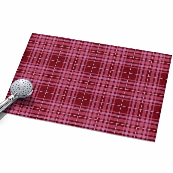 Buffalo Plaid Entryway Rug 2x3ft Washable Non Slip Bathroom Rug Indoor Floor Front Door Mat Deep Maroon Farmhouse Gingham Striped Rectangle Area Rugs Carpet for Kitchen Office Dining Room Home