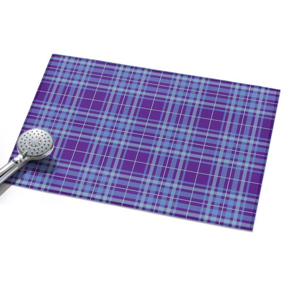 Buffalo Plaid Entryway Rug 2x3ft Washable Non Slip Bathroom Rug Indoor Floor Front Door Mat Purple Blue Farmhouse Gingham Striped Rectangle Area Rugs Carpet for Kitchen Office Dining Room Home