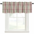 thumbnail image 1 of Buffalo Plaid Farmhouse Short Window Curtain Valances, Farmhouse Red Green Beige Check Gingham Rod Pocket Kitchen Valances for Living Room Bedroom Bathroom Cafe 54" x 18", 1 of 8