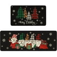 thumbnail image 1 of Buffalo Plaid Gnome Merry Christmas Tree Kitchen Rugs and Mats Set 2 Piece for Floor Snow Xmas Winter Holiday Non Slip Low-Profile Sink Rug Mat Decorations for Home Kitchen 18"x48"+18"x30", 1 of 6