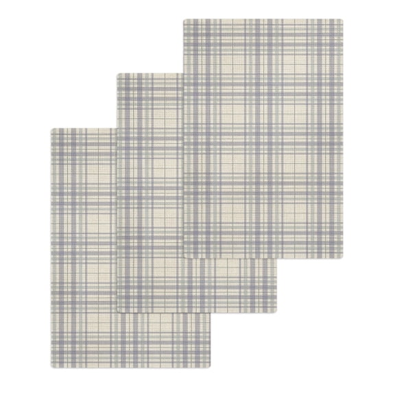 Buffalo Plaid Kitchen Dish Towels for Drying Dishes Set of 3, Lavender Lilac Farmhouse Gingham Striped Waffle Weave Microfiber Hand Tea Bathroom Towels Quick Dry & Absorbent Towel 15.7x23.6