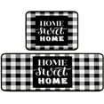 thumbnail image 1 of Buffalo Plaid Kitchen Rugs Decor Set of 2s Set Black and White Kitchen Mat Washable Runner Rug17"x47"+17"x23", 1 of 5