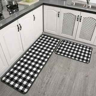 Kitchen Mat Anti Fatigue Cushioned Black And White Buffalo Plaid Kitchen  Rug Kitchen Floor Mat Non-skid Waterproof Ergonomic Comfort Standing Desk  Ma