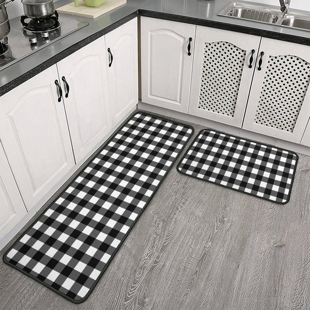 Buffalo Plaid Kitchen Rugs Set Sweet Home Farmhouse Decor Kitchen Mat