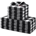 thumbnail image 1 of Buffalo Plaid Kitchen Towels and Dishcloths Set, 12" x 12" and 13" x 28", Set of 8 Bulk Cotton Waffle Weave Dish Towels, Super Soft Absorbent Hand Towels for Kitchen, Black & White, 1 of 3