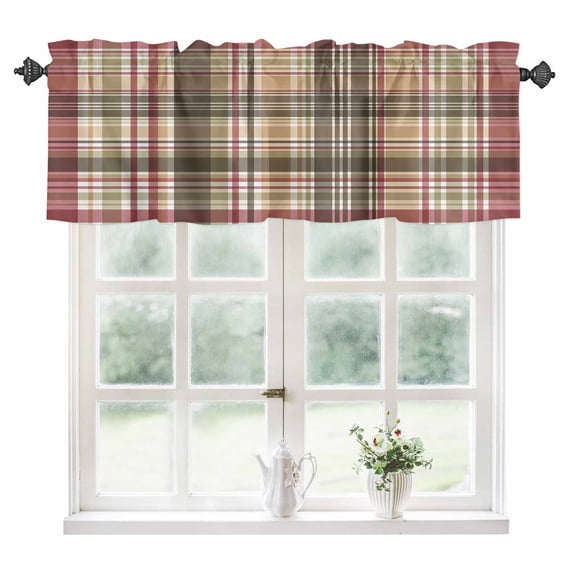 Buffalo Plaid Kitchen Valances for Windows 42x18 Inch Kitchen Curtains Valances Rod Pocket Modern Farmhouse Colorful Checkered Bathroom Window Valances for Window Treatment Decor