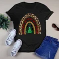 thumbnail image 1 of Buffalo Plaid Leopard Boho Christmas Tree Xmas Gift Tshirt, 1 of 2