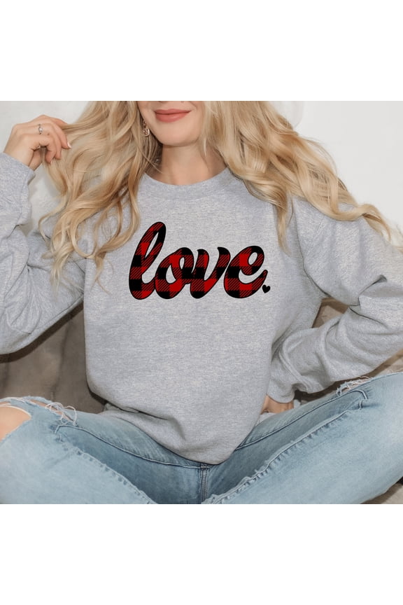 Buffalo Plaid Love | Sweatshirt