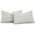 thumbnail image 1 of Buffalo Plaid Lumbar Pillow Covers 12x20 Set of 2, Light Grey and White Gingham Check Lumbar Pillows, Outdoor Farmhouse Checkered Pillow Covers for Patio Furniture (No Pillow Inserts), 1 of 6