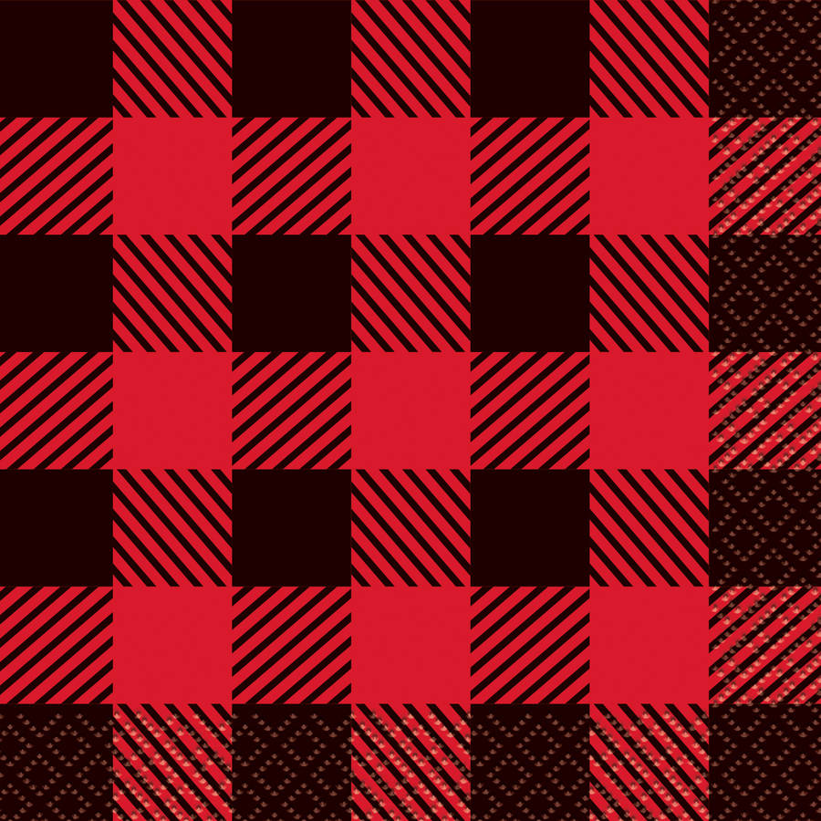 Buffalo Plaid Lumberjack Paper Beverage Napkins, 5in, 16ct