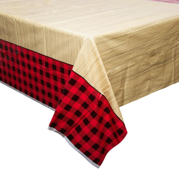 Buffalo Plaid Lumberjack Plastic Party Tablecloth, 84 x 54 in.