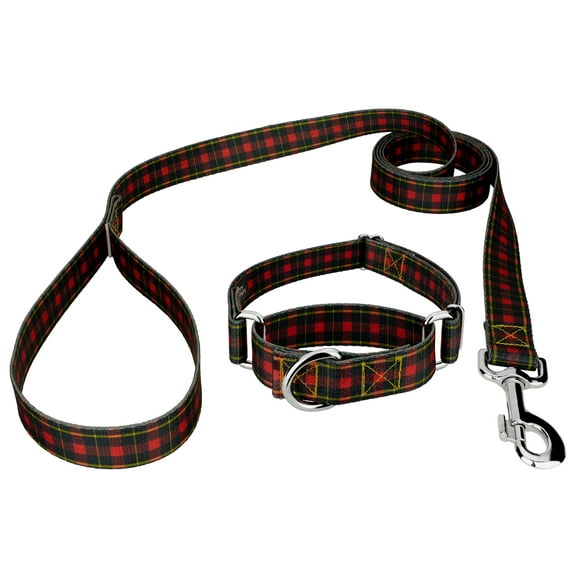 Buffalo Plaid Martingale Dog Collar and Leash