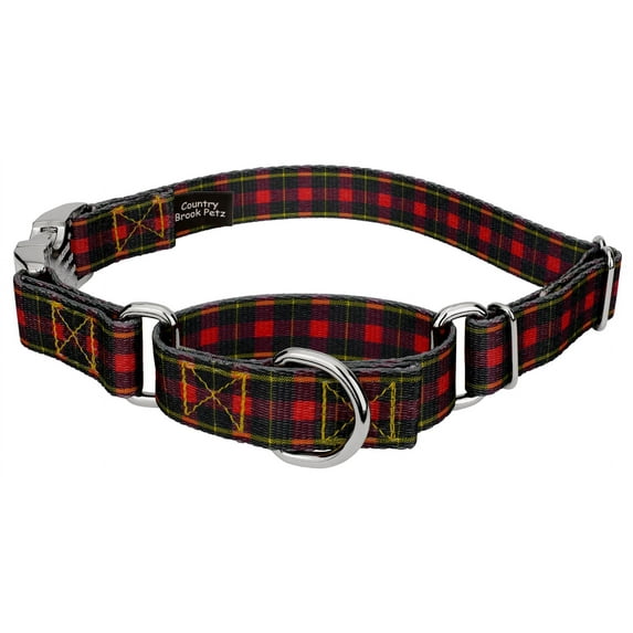 Country Brook Petz® Buffalo Plaid Martingale With Premium Buckle Dog Collar, Medium