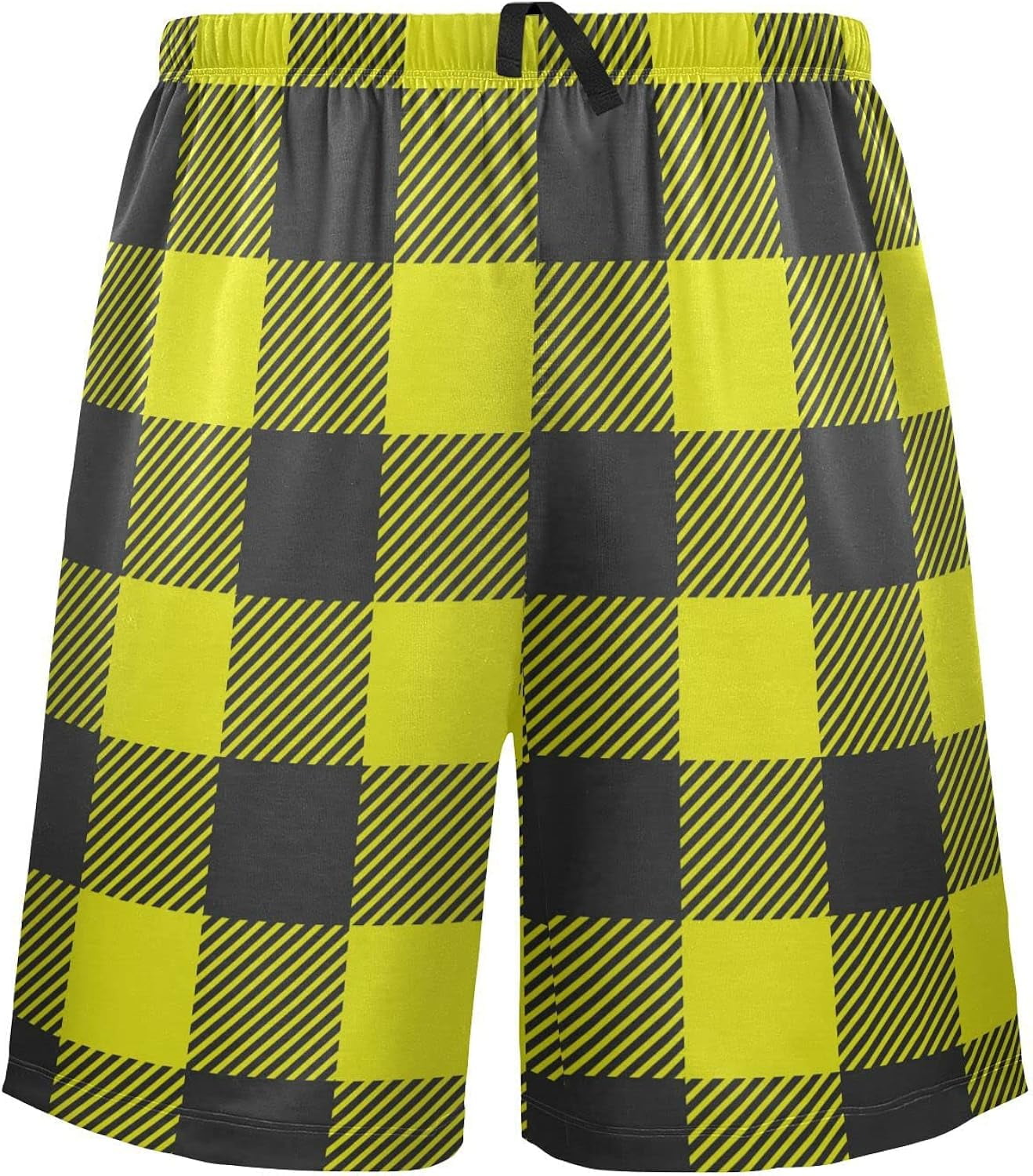 Buffalo Plaid Men's Athletic Shorts,Men's Pajama Bottoms for Home and