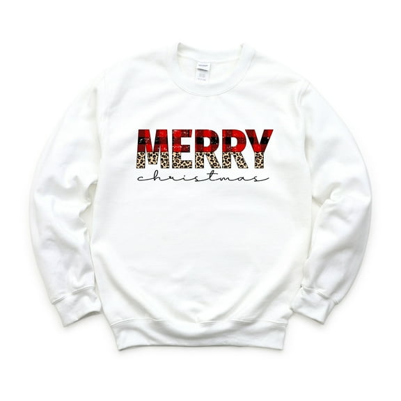 Buffalo Plaid Merry Christmas - Women's Graphic Sweatshirt