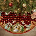 thumbnail image 1 of Buffalo Plaid Nativity Christmas Tree Skirt 36 Inch, Jesus Christian Winter Holiday Tree Mat Decoration, 1 of 6