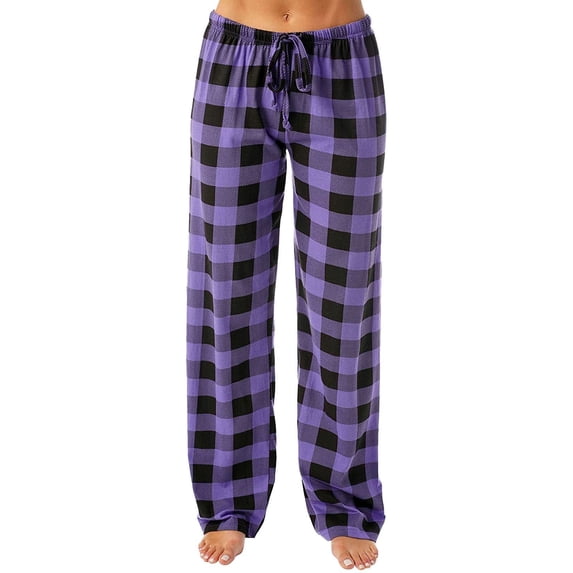 Buffalo Plaid Pajama Pants for Women Soft Drawstring High Waisted Christmas Pj Pants Casual Comfy Lounge Sleep Bottom,Plaid Stretch Comfy Lounge Pants Drawstring Waist Sleep Bottoms with Pockets