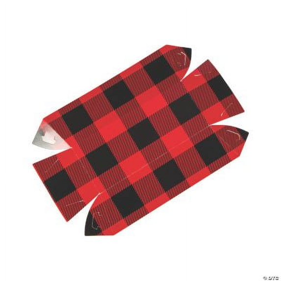 Buffalo Plaid Paper Tray Christmas Treat Giveaway Set, Christmas, Party Supplies, 12 Pcs
