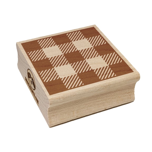 Buffalo Plaid Pattern Block Square Rubber Stamp Stamping Scrapbooking Crafting - Large 2.75in