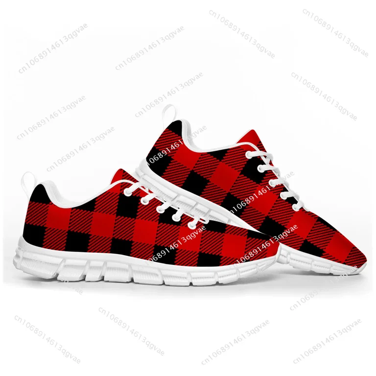 Buffalo Plaid Pattern Pop Sports Shoes Mens Womens Teenager Kids