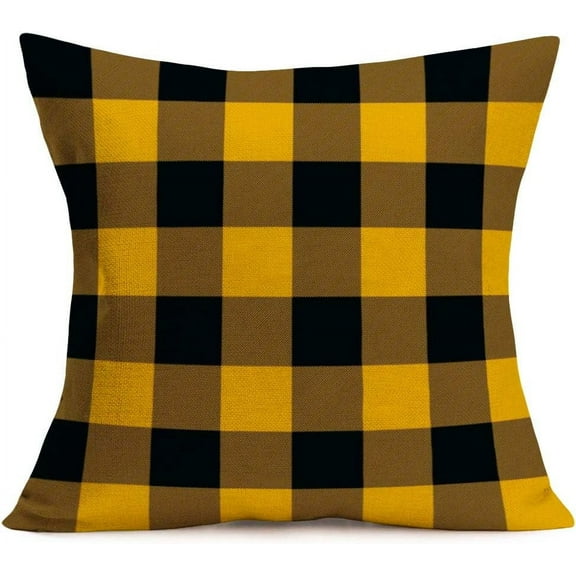 Buffalo Plaid Pillows Decorative Throw Pillow Covers Cotton Linen 18X18 Inch Farmhouse Pillow Cover Cushion Case Decor Classic Tartan Pillowcase for Home Sofa (Plaid D-1Pac)