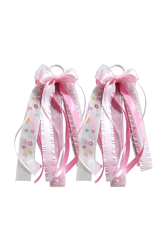 Buffalo Plaid Pink Ribbon Bow Martin Boot Bows, Pearl Lace Long Tail Boot Decor Removable Western Shoe Charms Holiday Birthday School Party Accessory for Women