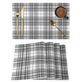 thumbnail image 1 of Buffalo Plaid Placemats Set of 4 Charcoal Gray Farmhouse Gingham Striped Place Mats Indoor Wipeable Table Mats Washable Cloth Dining Table Placemats for Kitchen Holiday Party Home Decor 13x19 Inch, 1 of 9