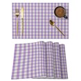 thumbnail image 1 of Buffalo Plaid Placemats Set of 6 Farmhouse Purple Checkered Vintage Grid Place Mats Indoor Wipeable Table Mats Washable Cloth Dining Table Placemats for Kitchen Holiday Party Home Decor 13x19 Inch, 1 of 9