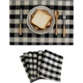 thumbnail image 1 of Buffalo Plaid Placemats Set of 6 Farmhouse Place Mats for Kitchen Table, 12 x 18 inches, Black and White, 1 of 6