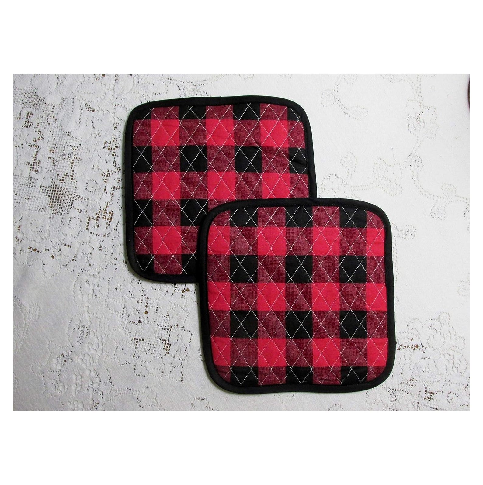 Buffalo Plaid Pot Holders or Hot Pads Set of 28.5 Inch Square