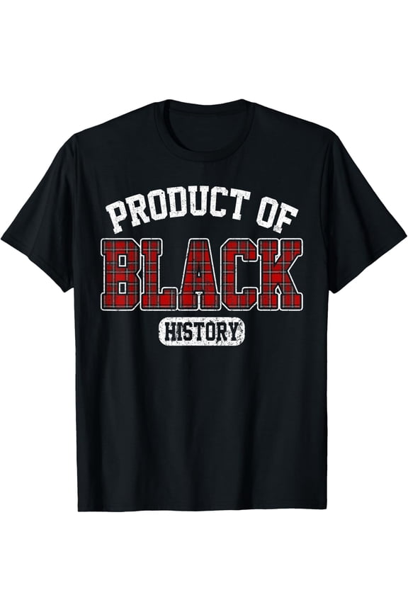 Buffalo Plaid Product of Black History African American Mens T-Shirt